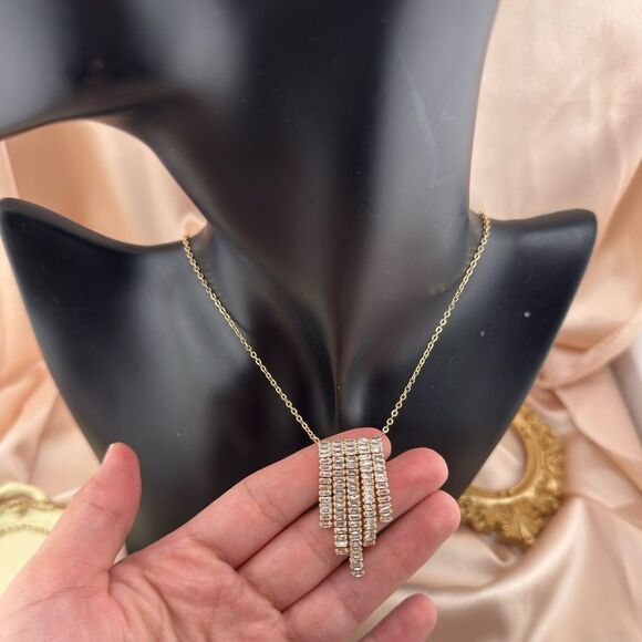 Anna & Ava Gold Cubic Zirconia Waterfall Pendant Necklace - Picture 4 of 6